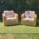 Fauteuils club design rotin