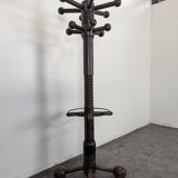 Coat rack by Charles Dudouyt in solid oak.