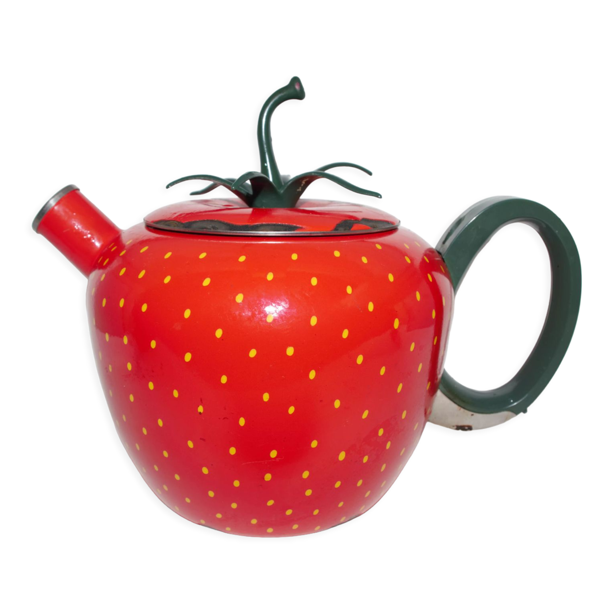 Enamelled strawberry kettle