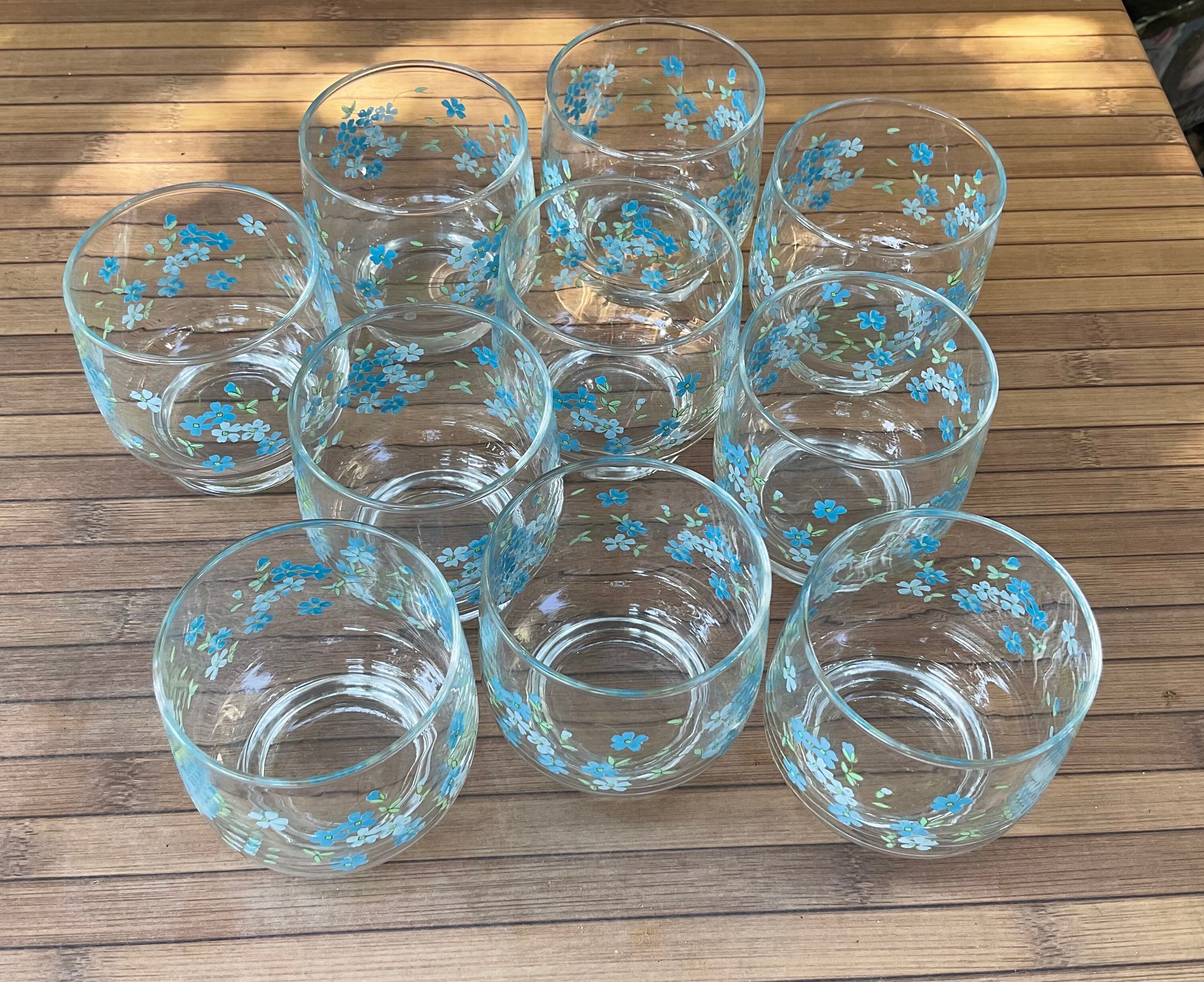 10 vintage glasses model forget-me-not