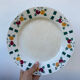 6 flat plates in white Gien ceramic with fruit patterns