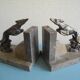pair of art deco greyhound bookends bronze marble antique pair of bookends