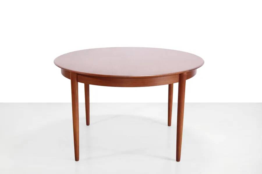 Vintage Danish design teak round dining table