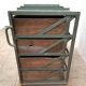 Pair of vintage industrial metal and wood lockers