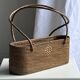 Small oval basket with long handles, traditional Indonesian L28xH10
