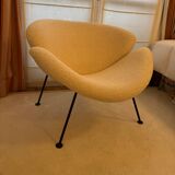 Fauteuil Pierre Paulin / Orange Slice / piètement noir / tissu Bisson Bruneel