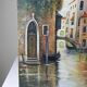 Venetian tableau oil on panel vintage/old canal and façades