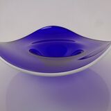 Large blue glass bowl, Czechoslovakia, 1960s