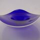 Large Blue Glass Bowl, Czechoslovakia, 1960s