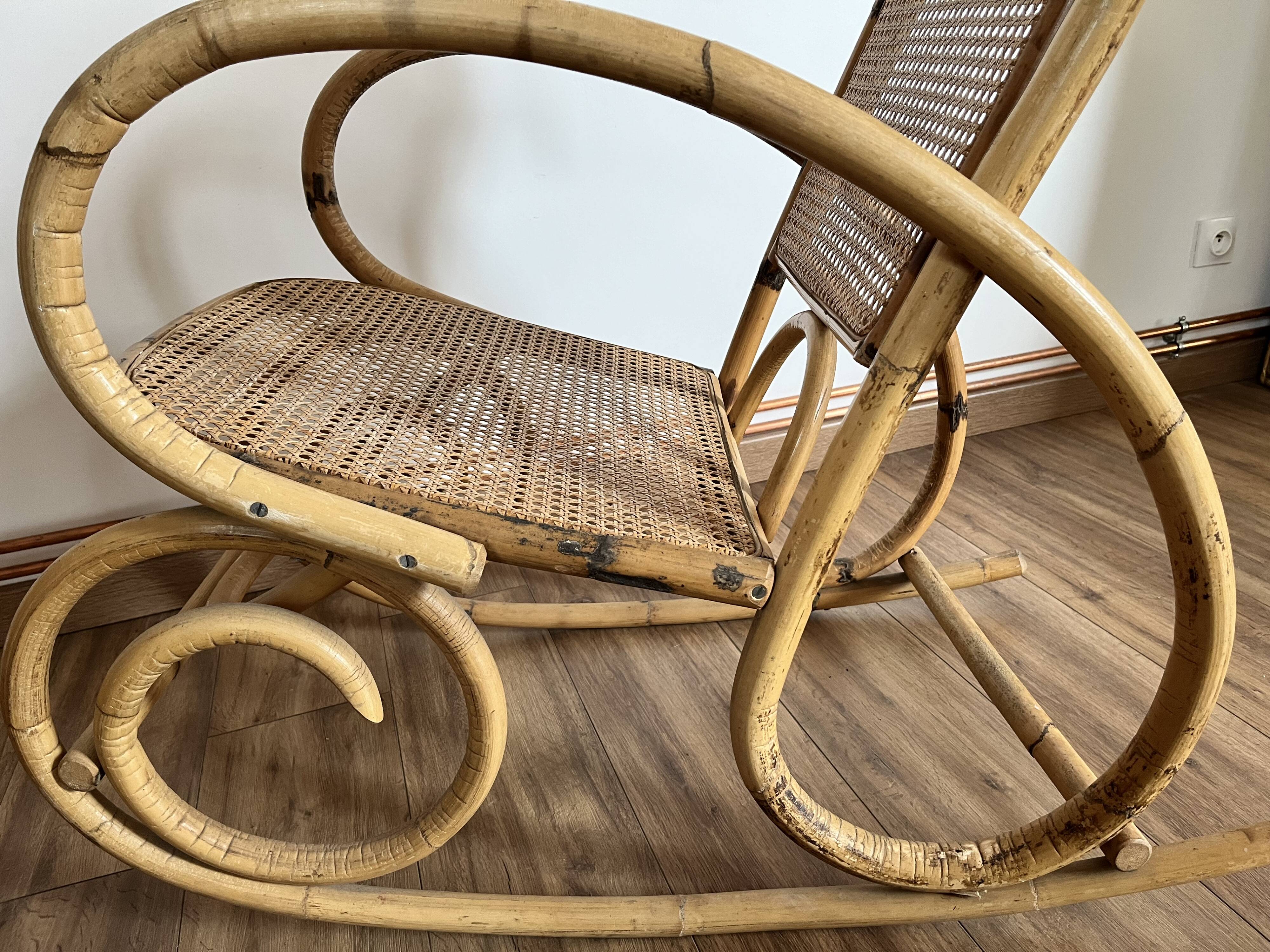 Adult model rattan rocking chair