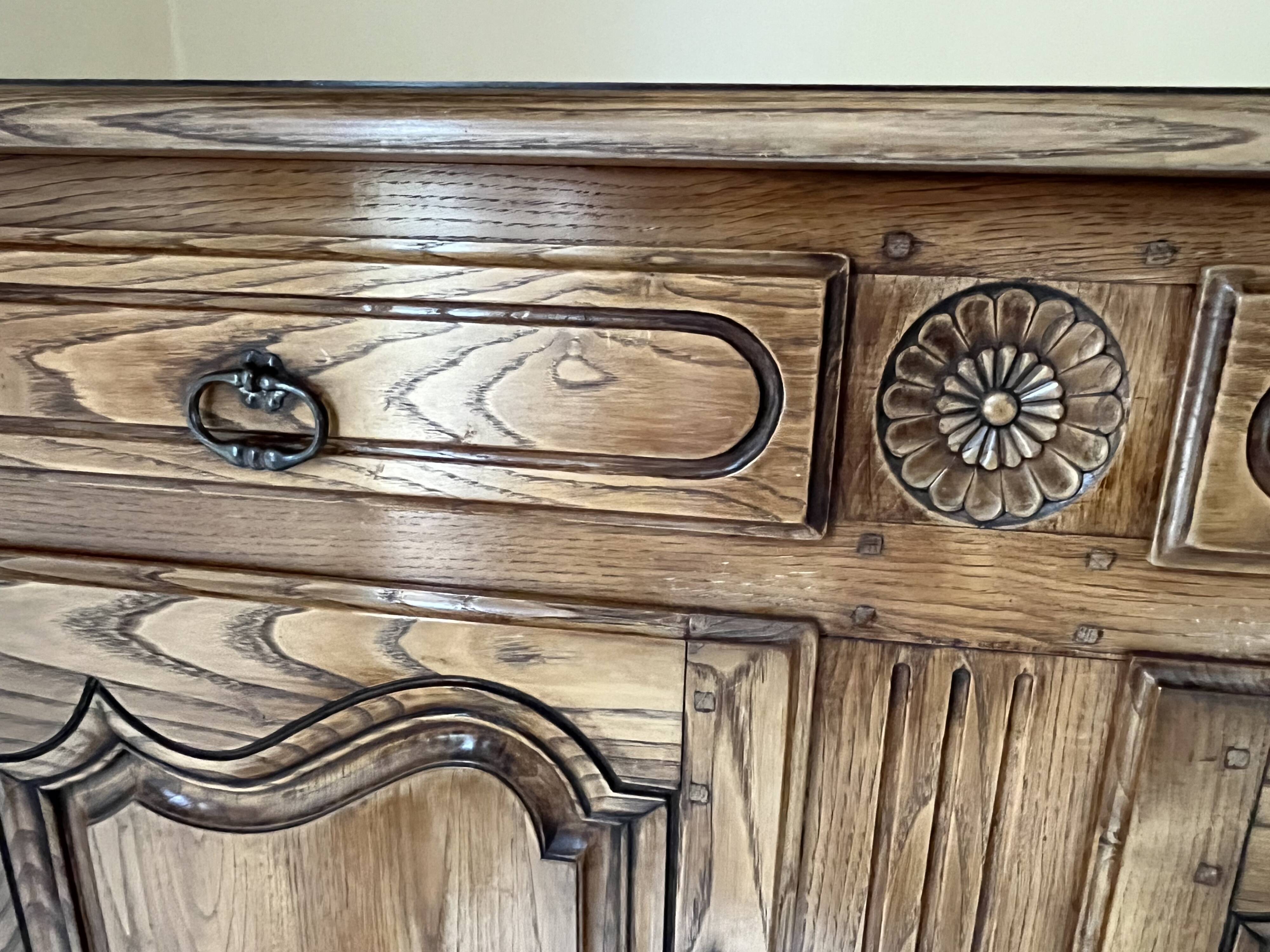 Oak sideboard with 3 doors stamped René Trotel