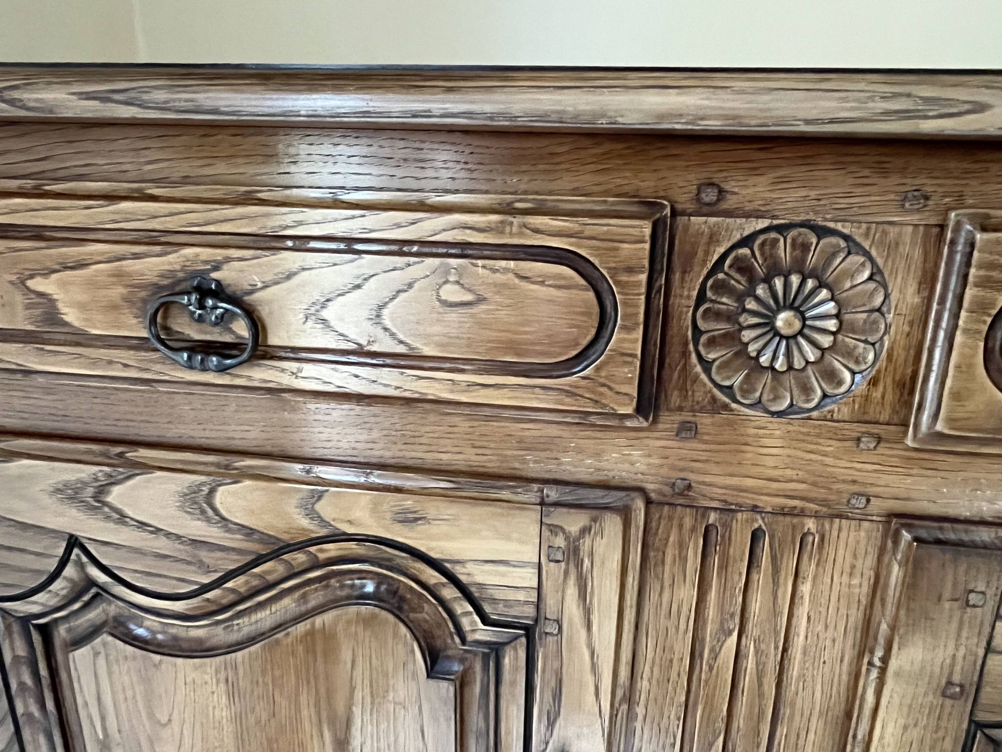 Oak sideboard with 3 doors stamped René Trotel