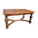 1910s Jacobean style solid oak extending drawer dining table