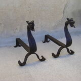 Pair of phantasmagorical chenets