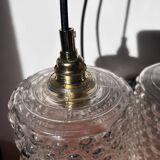 Set of three bubble glass pendant lights