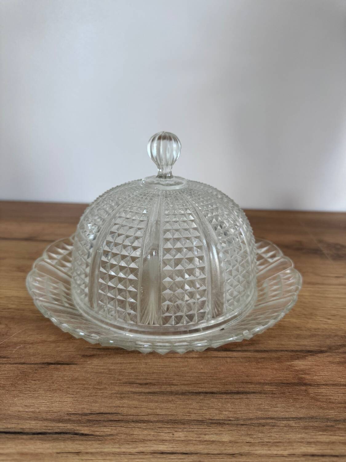 Vintage glass cloche and plate