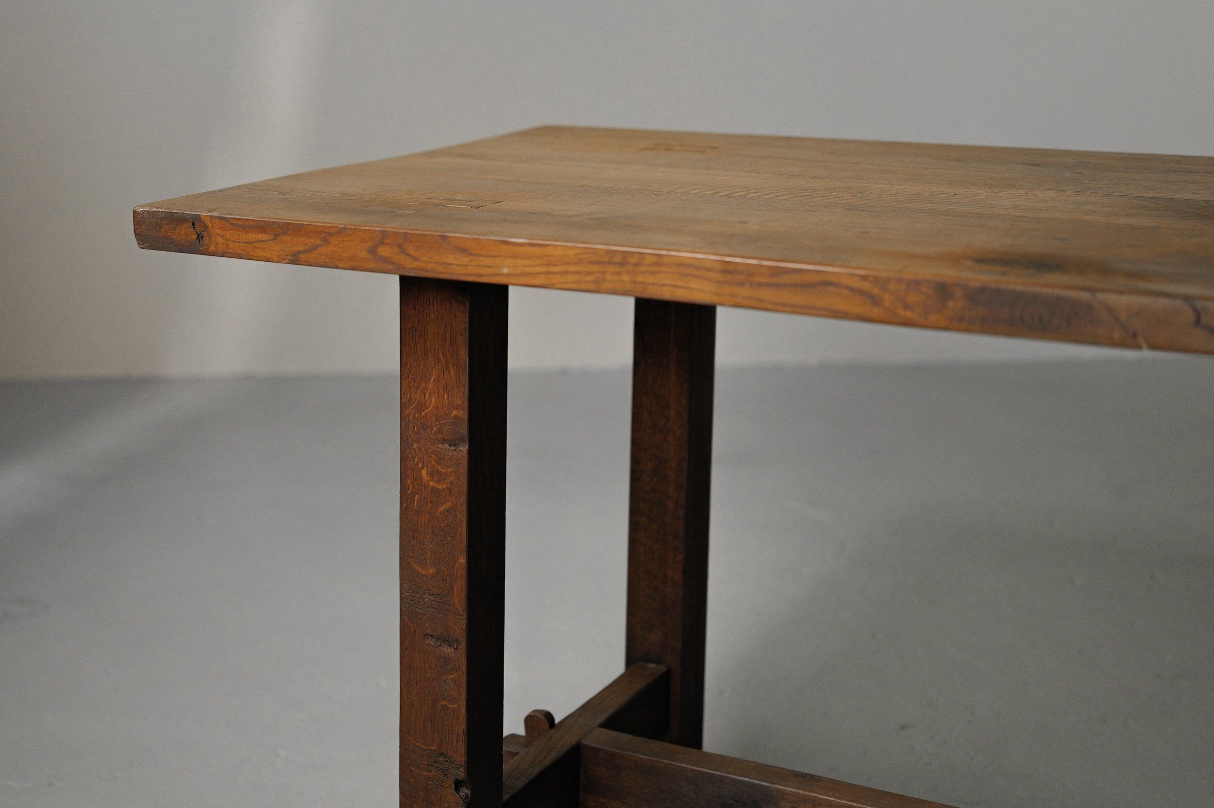 Solid oak farmhouse table, 1970 – Handcrafted