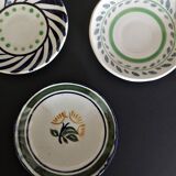 Dinette series of five flat plates in earthenware XXth
