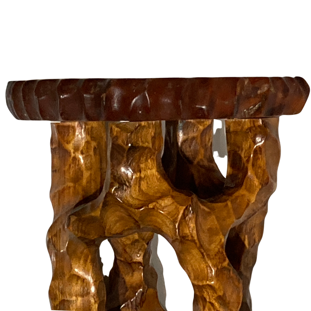 Organic biomorphic wabi sabi brutalist side table or stool
