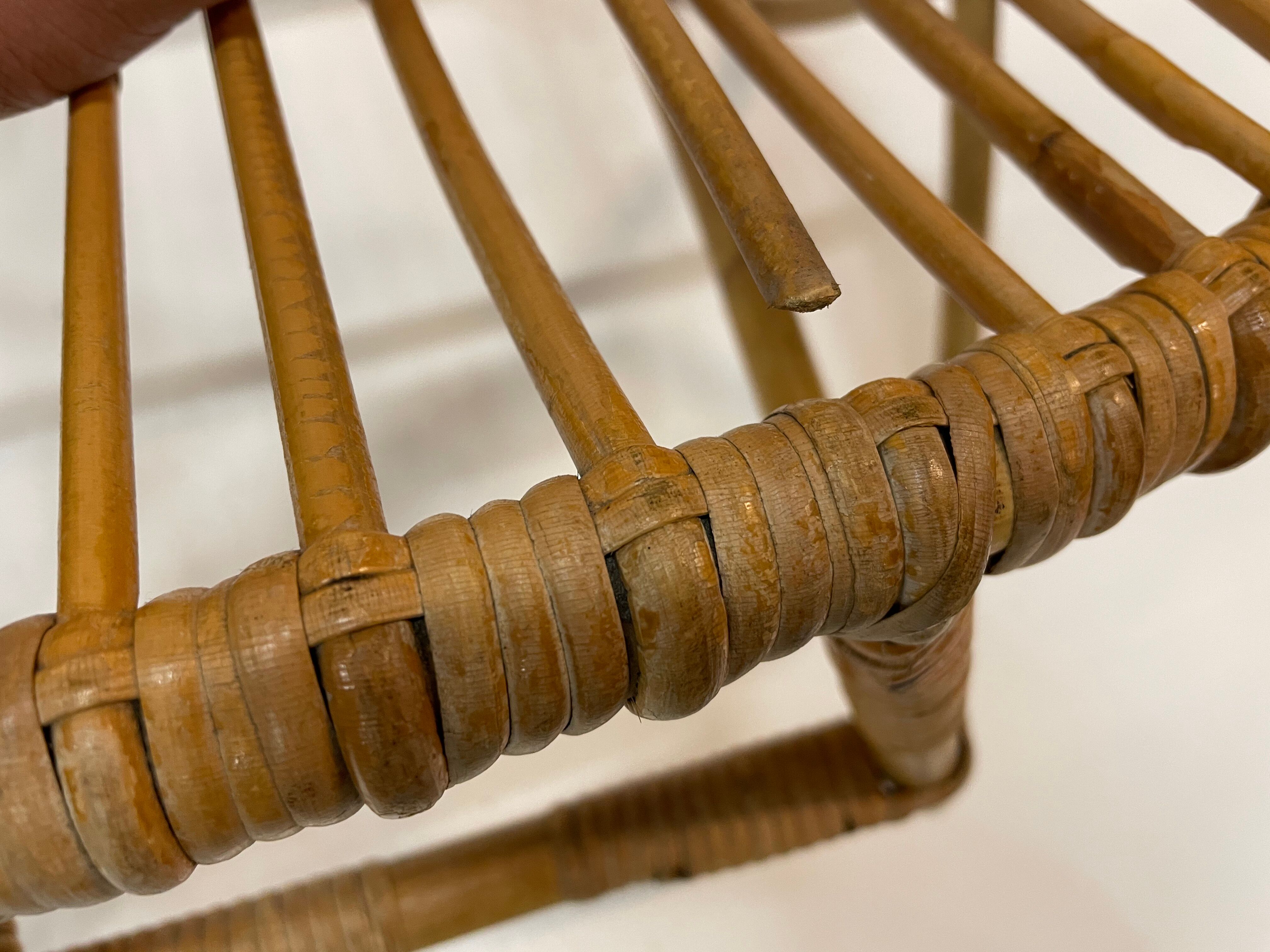 Vintage rattan chair by Dirk van Sliedregt Rohe Noordwolde 1960 from the Netherlands