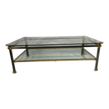 Glass and brass coffee table