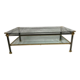 Glass and brass coffee table