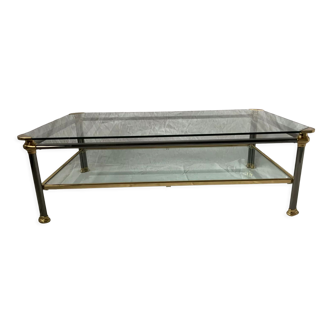 Table basse en verre et laiton