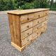 Antique fir wood workshop cabinet with drawers