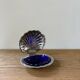 Vintage blue glass shell butter dish from Italy, 1960s