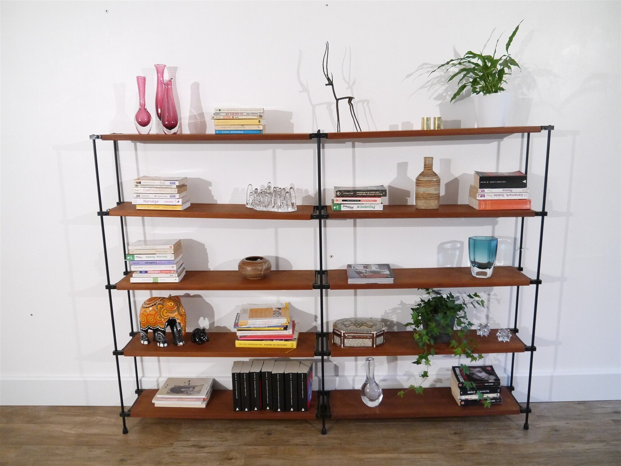 Vintage shelves in teak and metal 1960