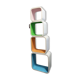 Cubes nesting shelf in colored interior white wood x4