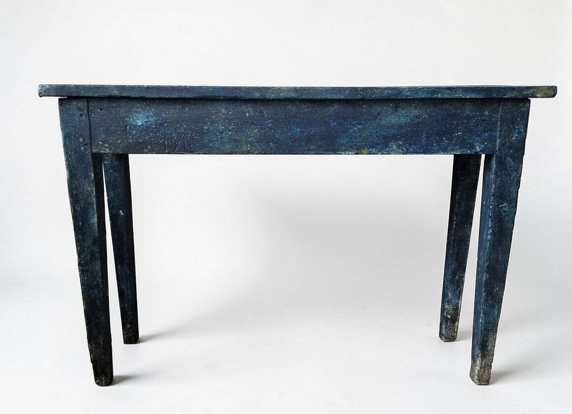Blue patinated wooden console