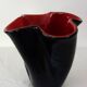 Grand vase bicolore rouge et noir par Elchinger, France, 1950s