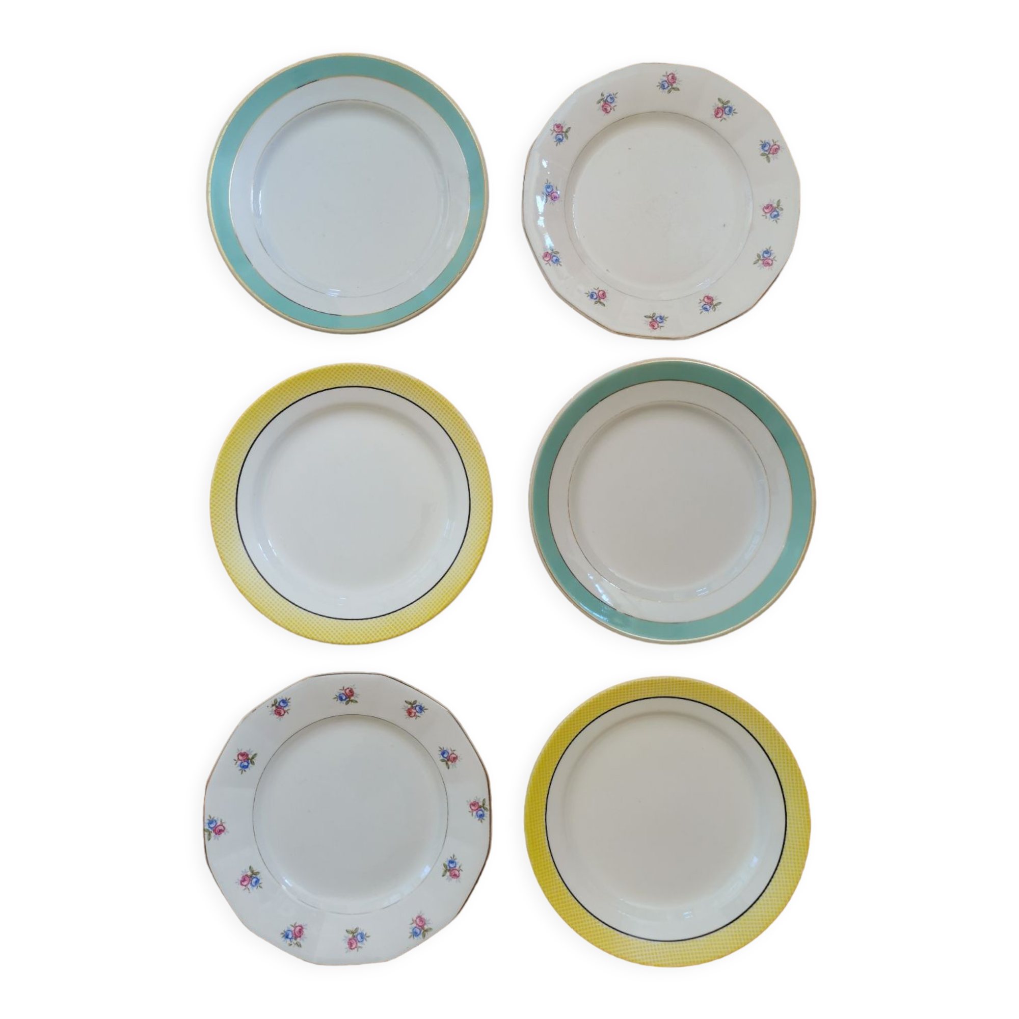 Mismatched vintage flat plates