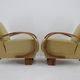 1940s Pair of Art Deco Armchairs in Walnut, Czechoslovakia