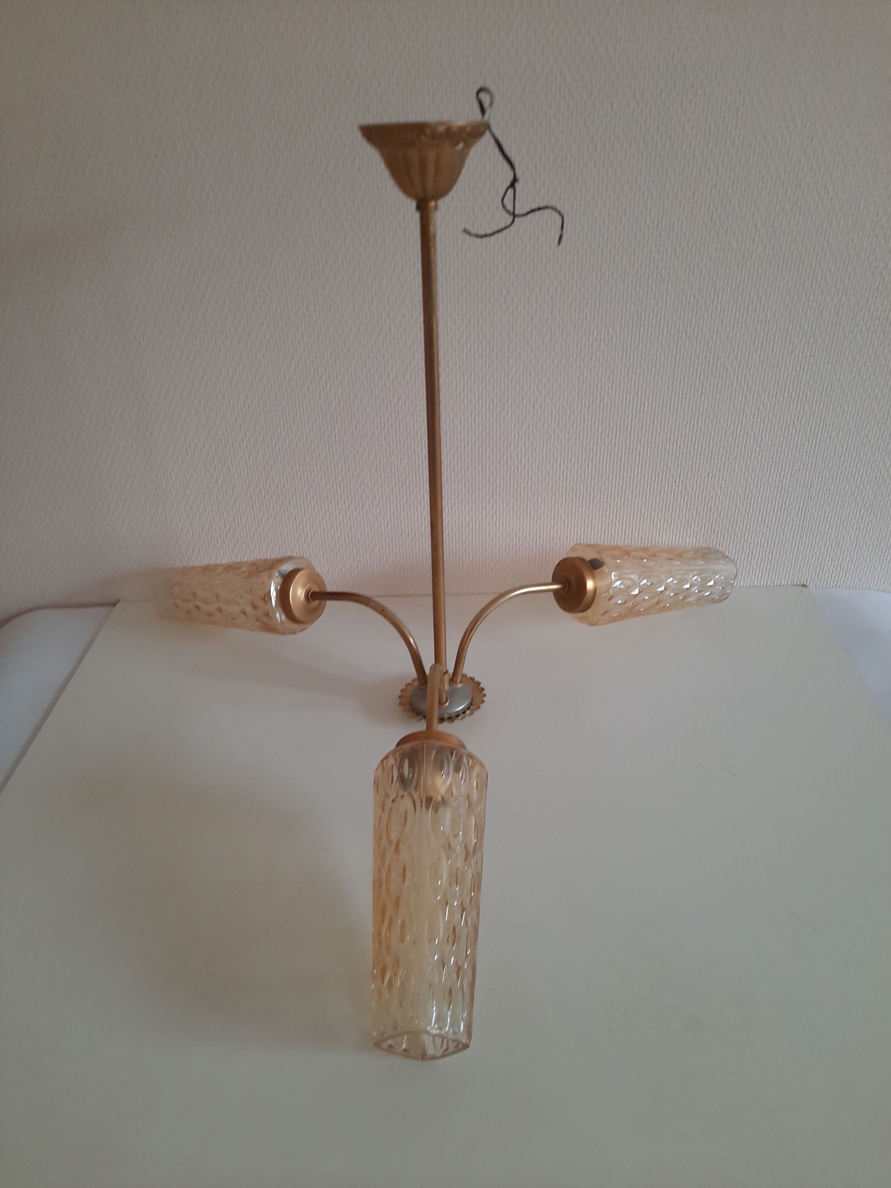 Lustre vintage à 3 feux années 60-70