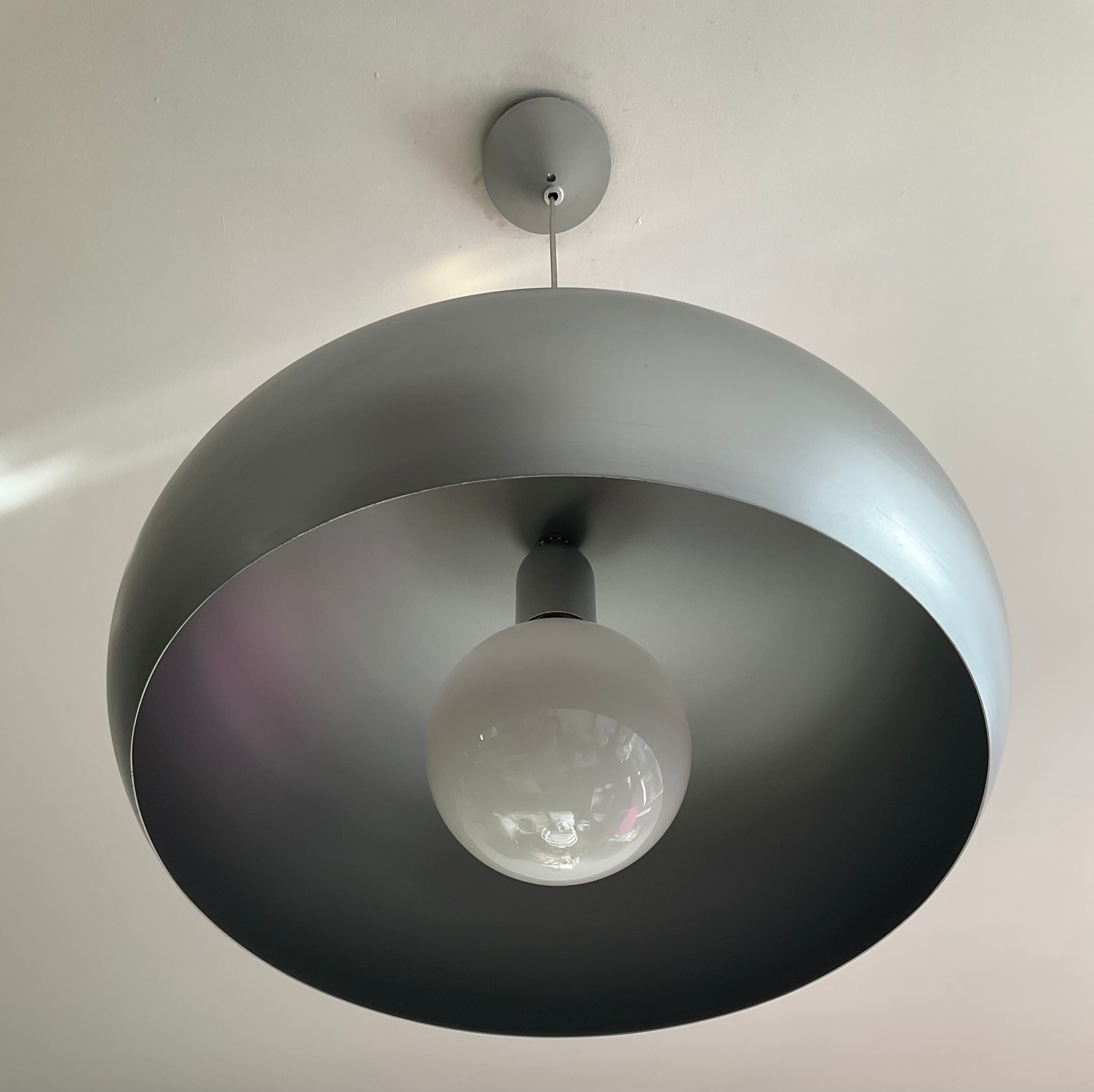 Vintage hanging lamp saucer aluminum years 70/80