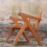 Vintage children's chair from the 50s with compass feet