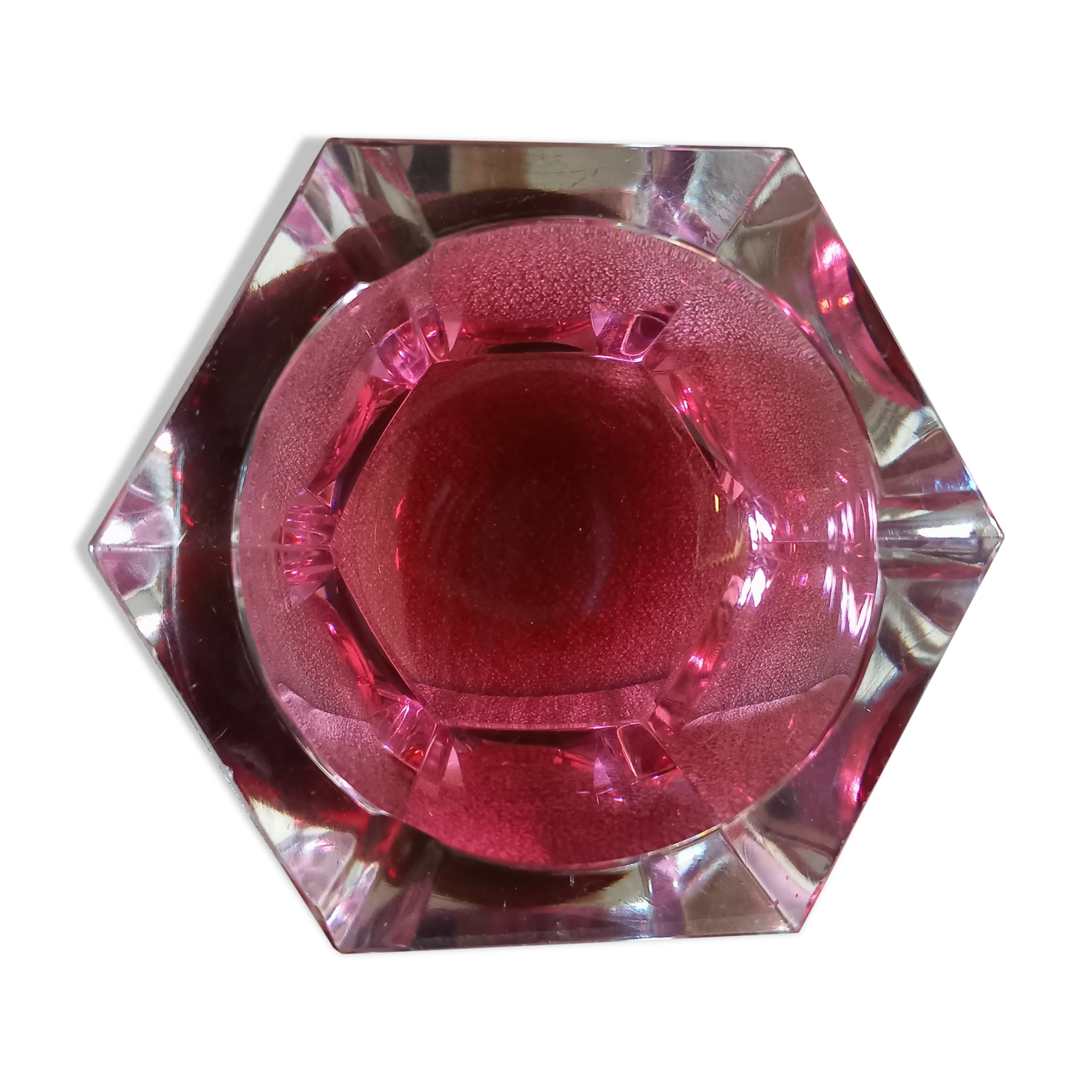 Ashtray or crystal bag empty Val Saint Lambert Vintage