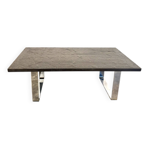 Table basse en pierre naturelle de schiste bitumineux par Studio Draenert