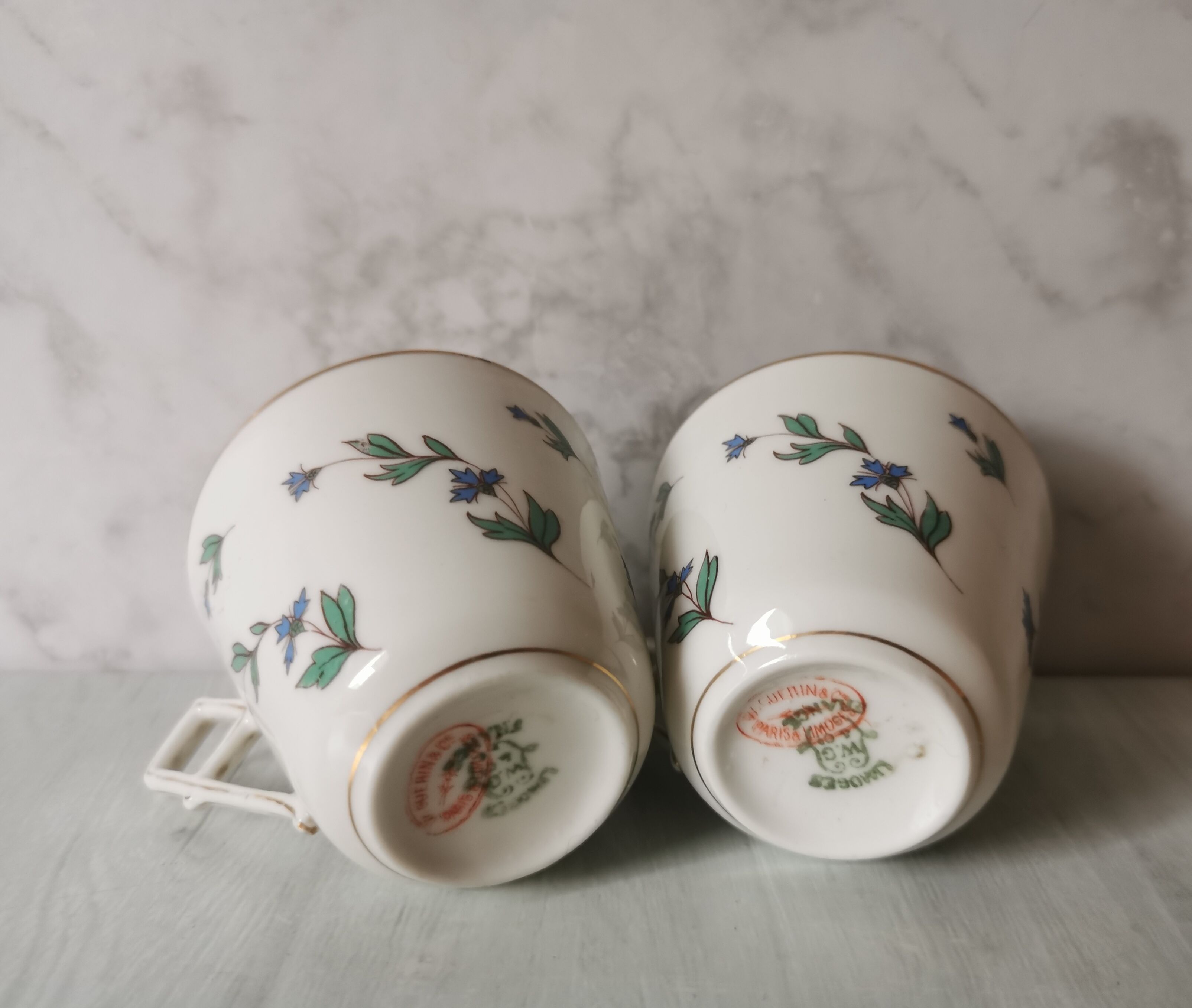 Porcelain barbel tea set Limoges Guérin