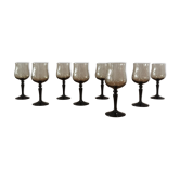 8 glasses of vintage black foot smoked wine Arcoroc