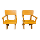 Paire de fauteuils en bois massif 1960