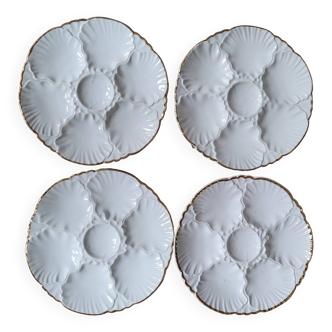 La Redoute x Selency set of 4 golden white oyster plates