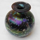 Murano glass ball vase signed Melina