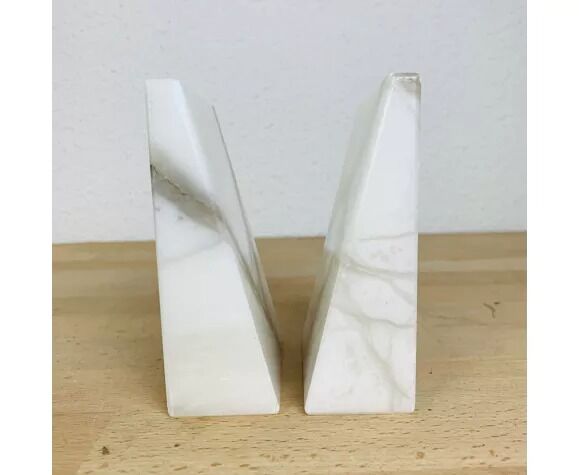 Pair of greenhouse books alabaster white marble