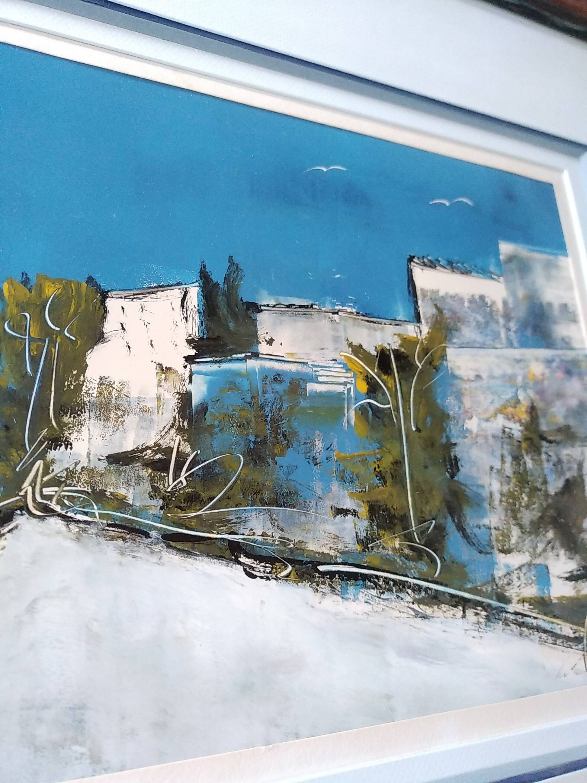 Oil painting . mediterranean landscape. sign .