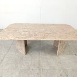 Table basse vintage en pierre fossile, 1970