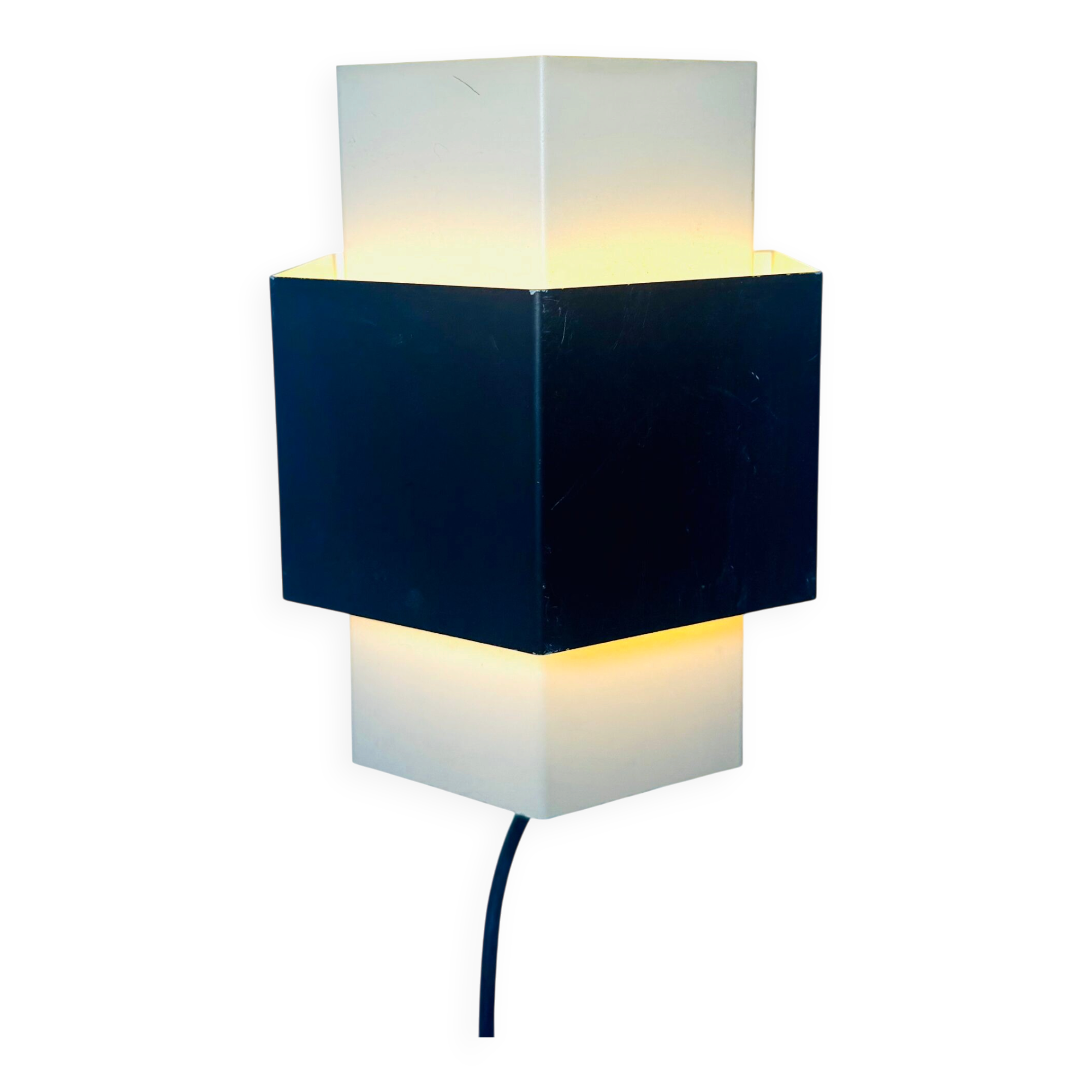 Geometric Curved Wall Lamp By J.J.M. Hoogervorst For Anvia Nederland, The Netherlands 1950S