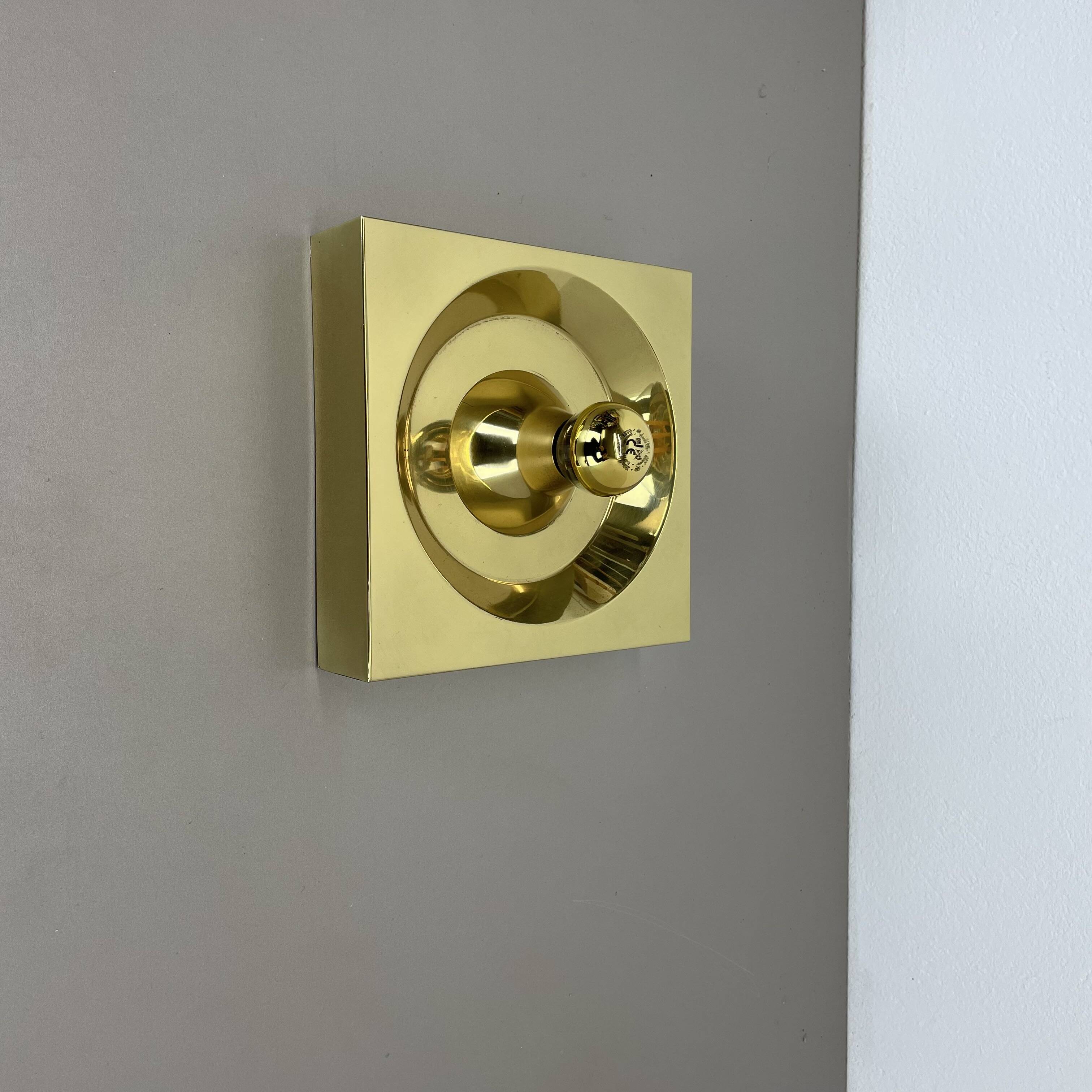Rare Brass Pop Art Metal Wall Light by Klaus Hempel for Kaiser Leuchten, 1970s